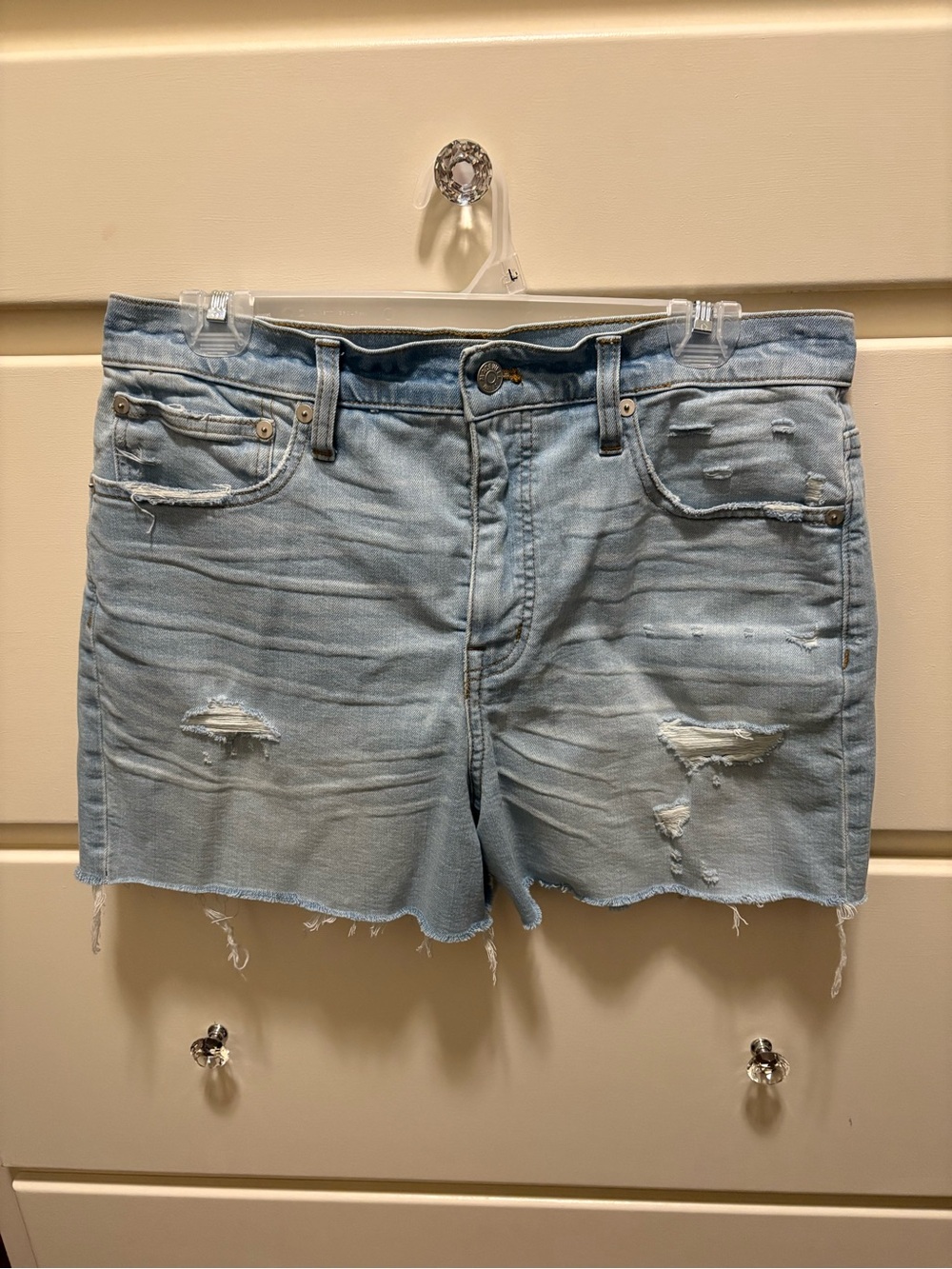 Madewell Light Blue Distressed Denim Cutoff Shorts
